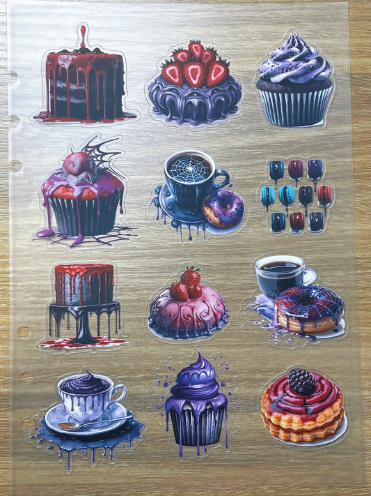 S112 Dark Sweet Feast sticker pet precut A5 size 2 pieces