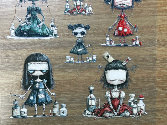 E-153 Bandage Girls3D Embossed sticker 1 piece