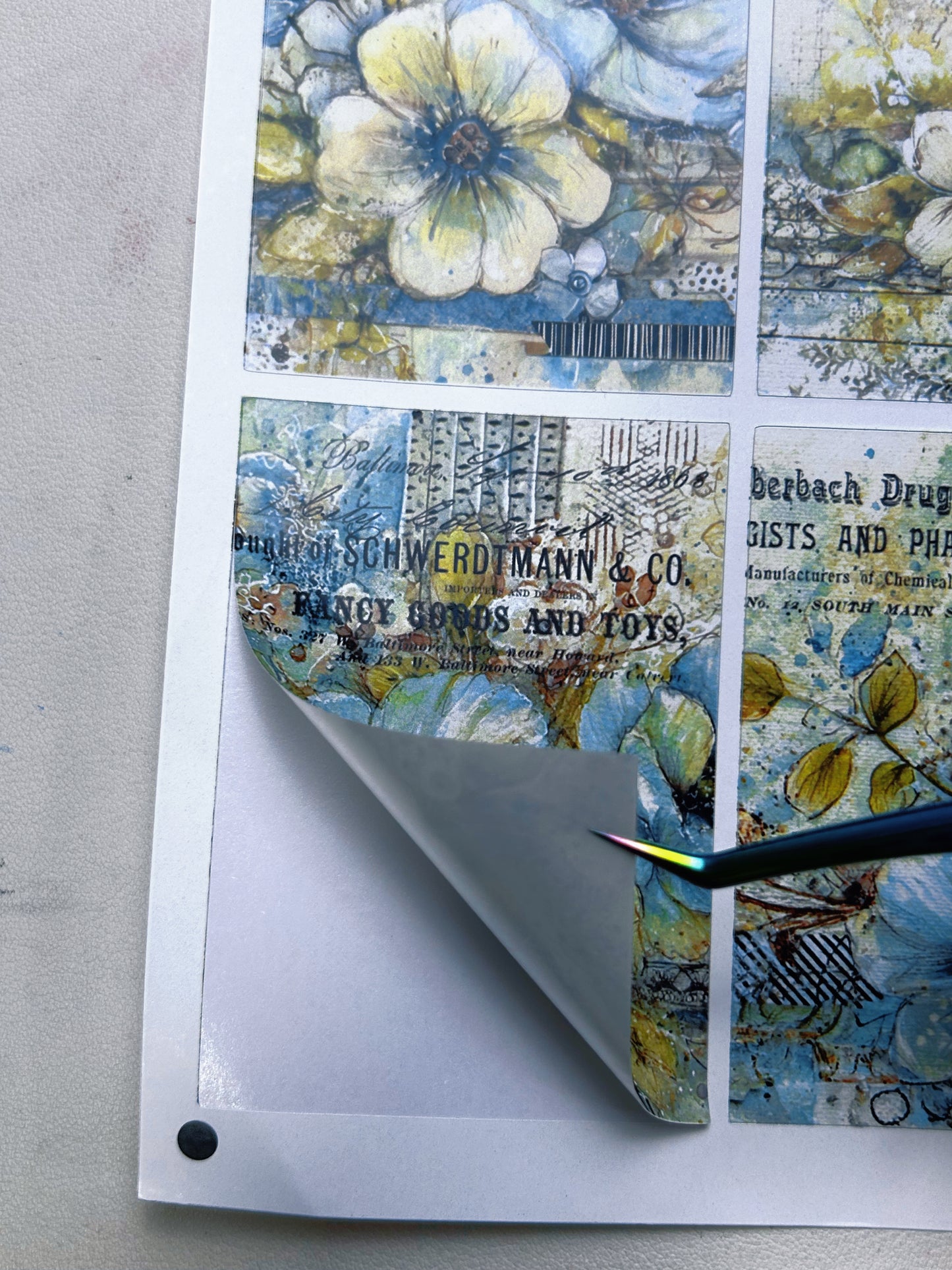 A-066  ATC background precut sticker  A4 size（1Pieces)