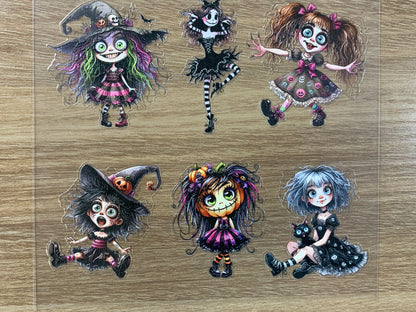 E-59 Witchy Rag Dolls 3D Embossed sticker 1 piece