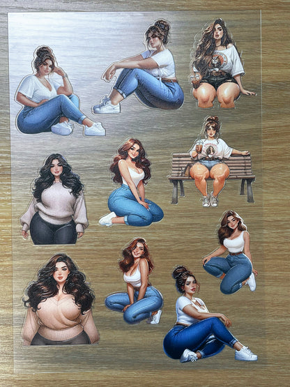 E-112 Unforced Denim 3D Embossed sticker 1 piece