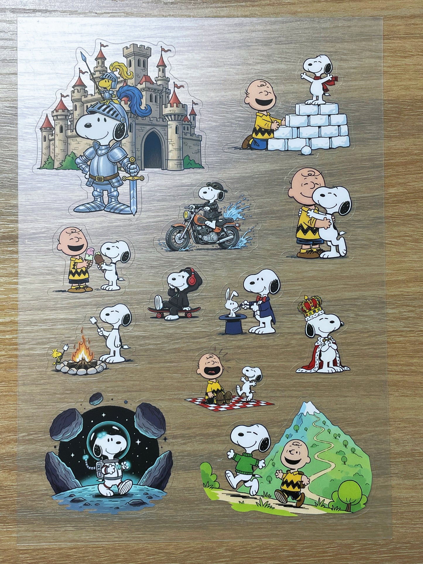 S64 Snoopy  sticker pet precut A5 size 6 pieces