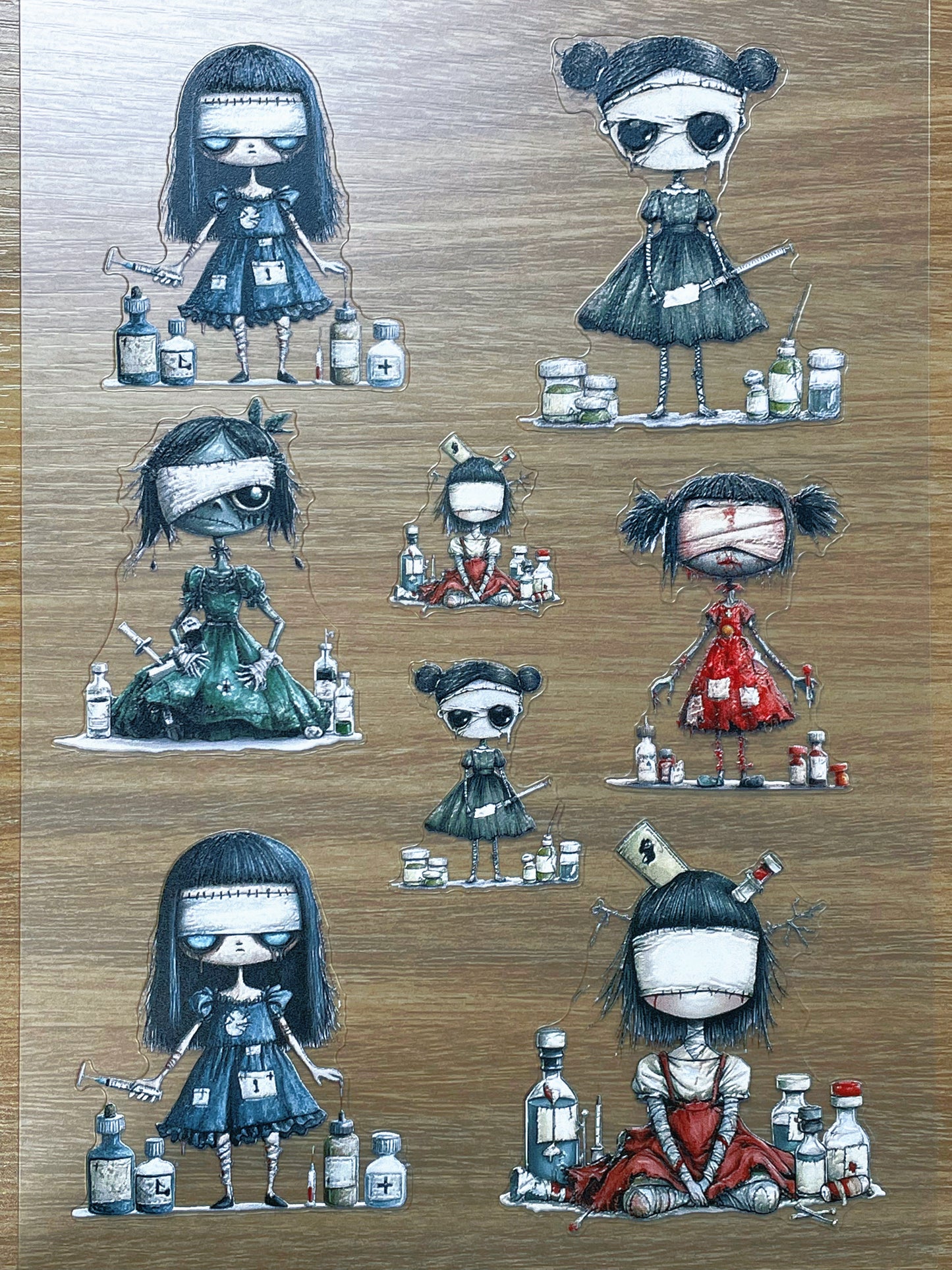 E-153 Bandage Girls3D Embossed sticker 1 piece