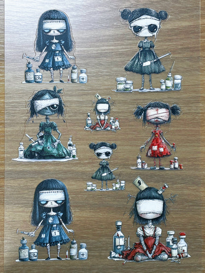 E-153 Bandage Girls3D Embossed sticker 1 piece