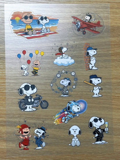 S64 Snoopy  sticker pet precut A5 size 6 pieces