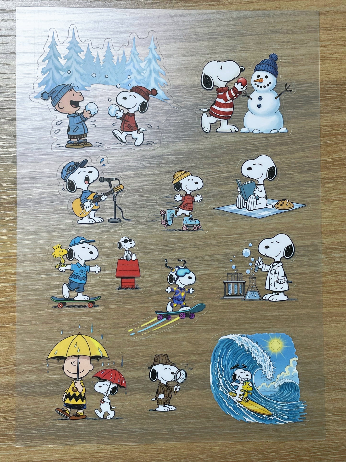 S64 Snoopy  sticker pet precut A5 size 6 pieces