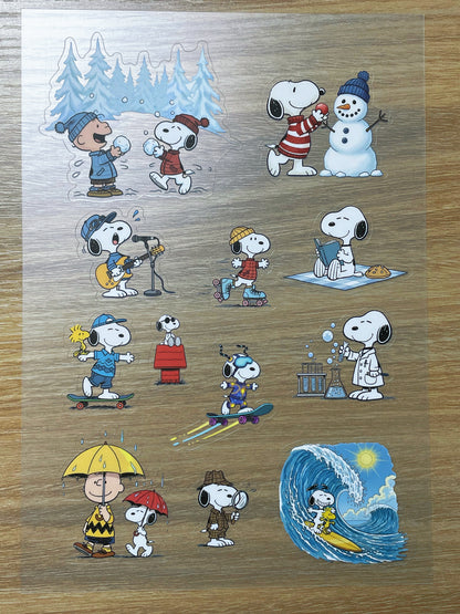S64 Snoopy  sticker pet precut A5 size 6 pieces
