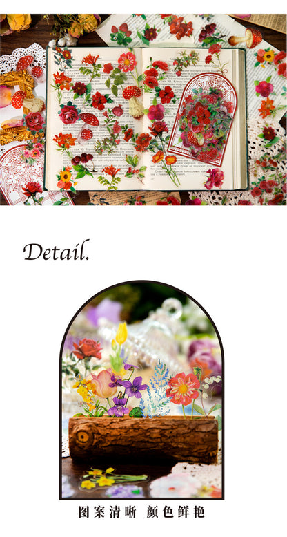 S-10 PET Stickers Flower Season Series Plant and Flower 6 Options