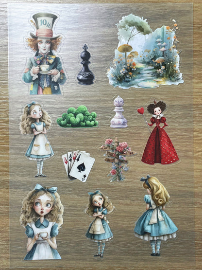 S79 Alice Tea Part  sticker pet precut A5 size 4 pieces
