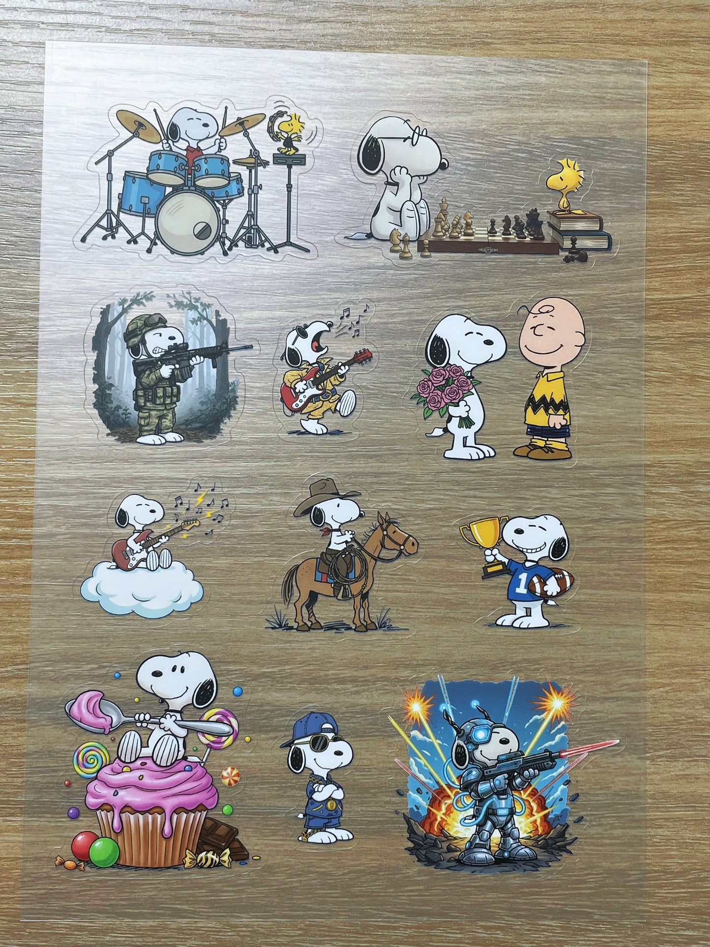 S64 Snoopy  sticker pet precut A5 size 6 pieces