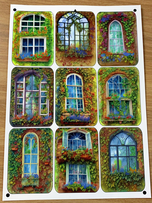 A-033  ATC background precut sticker  A4 size（1Pieces)