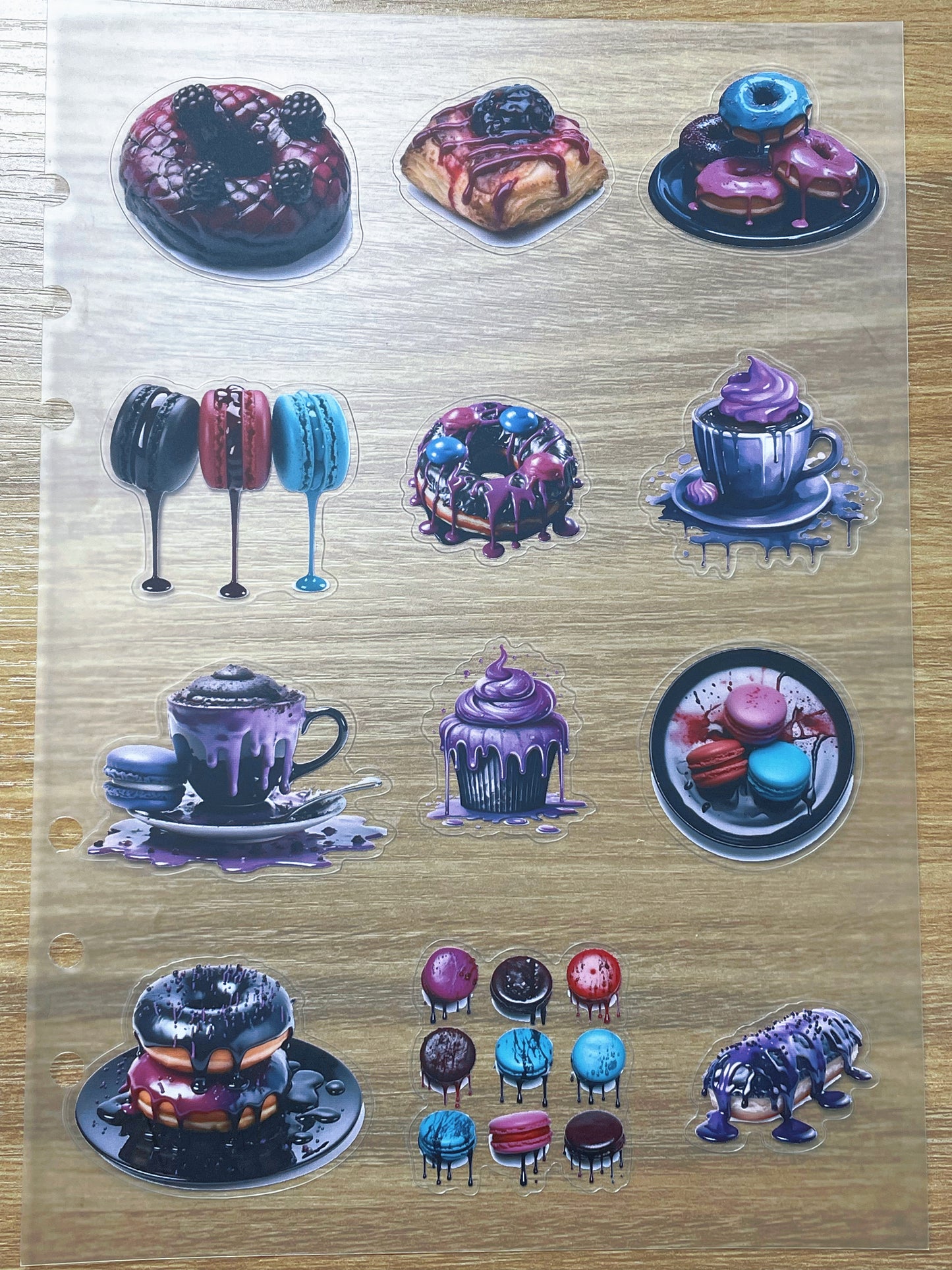 S112 Dark Sweet Feast sticker pet precut A5 size 2 pieces