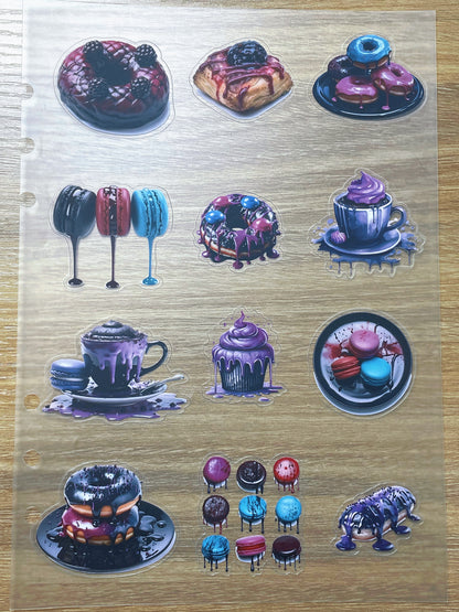 S112 Dark Sweet Feast sticker pet precut A5 size 2 pieces