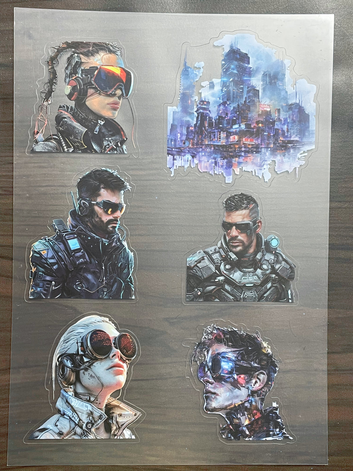 S-163 Cyberpunk City Crew sticker pet precut A5 size 2 pieces