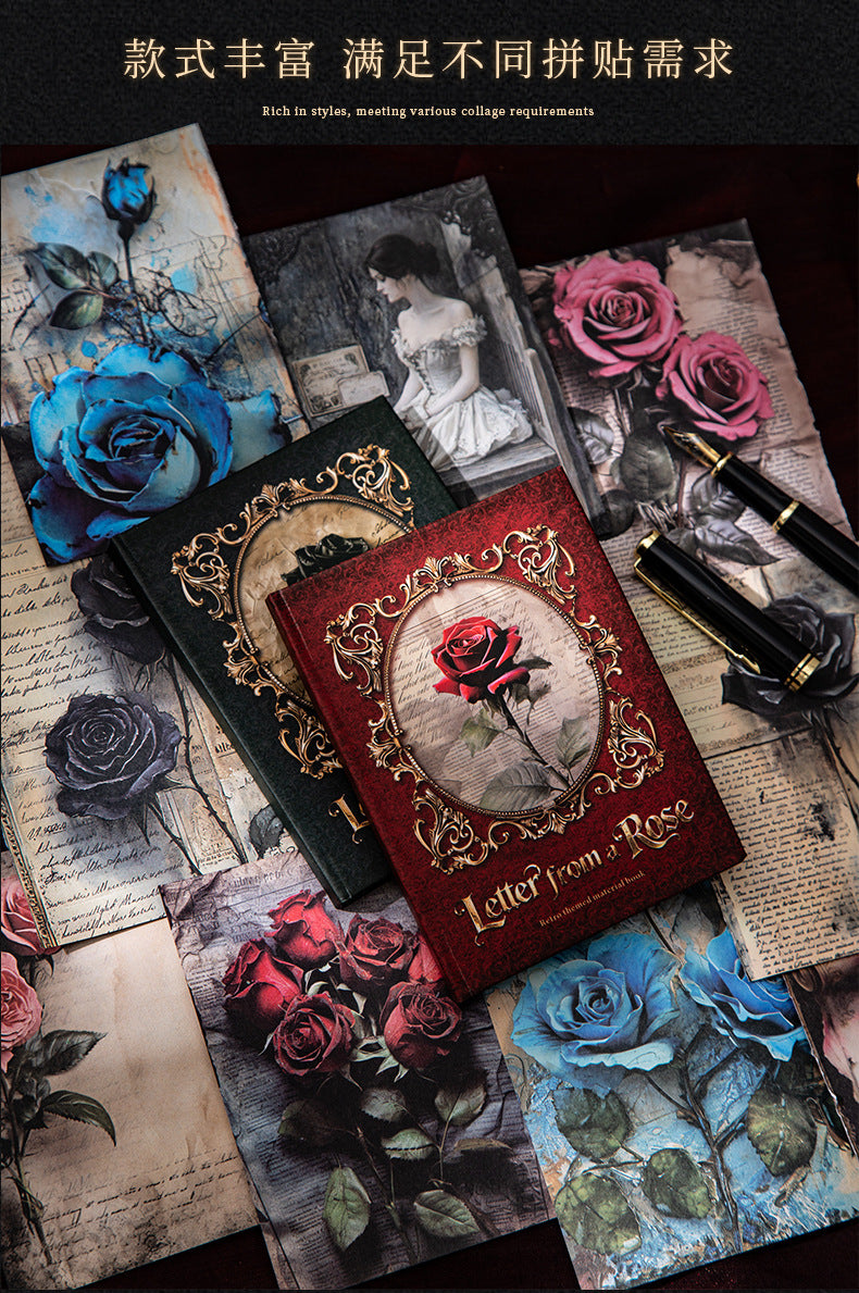 S-29 Retro Rose Theme Hardcover Material Book Letter from the Rose Series 4Style