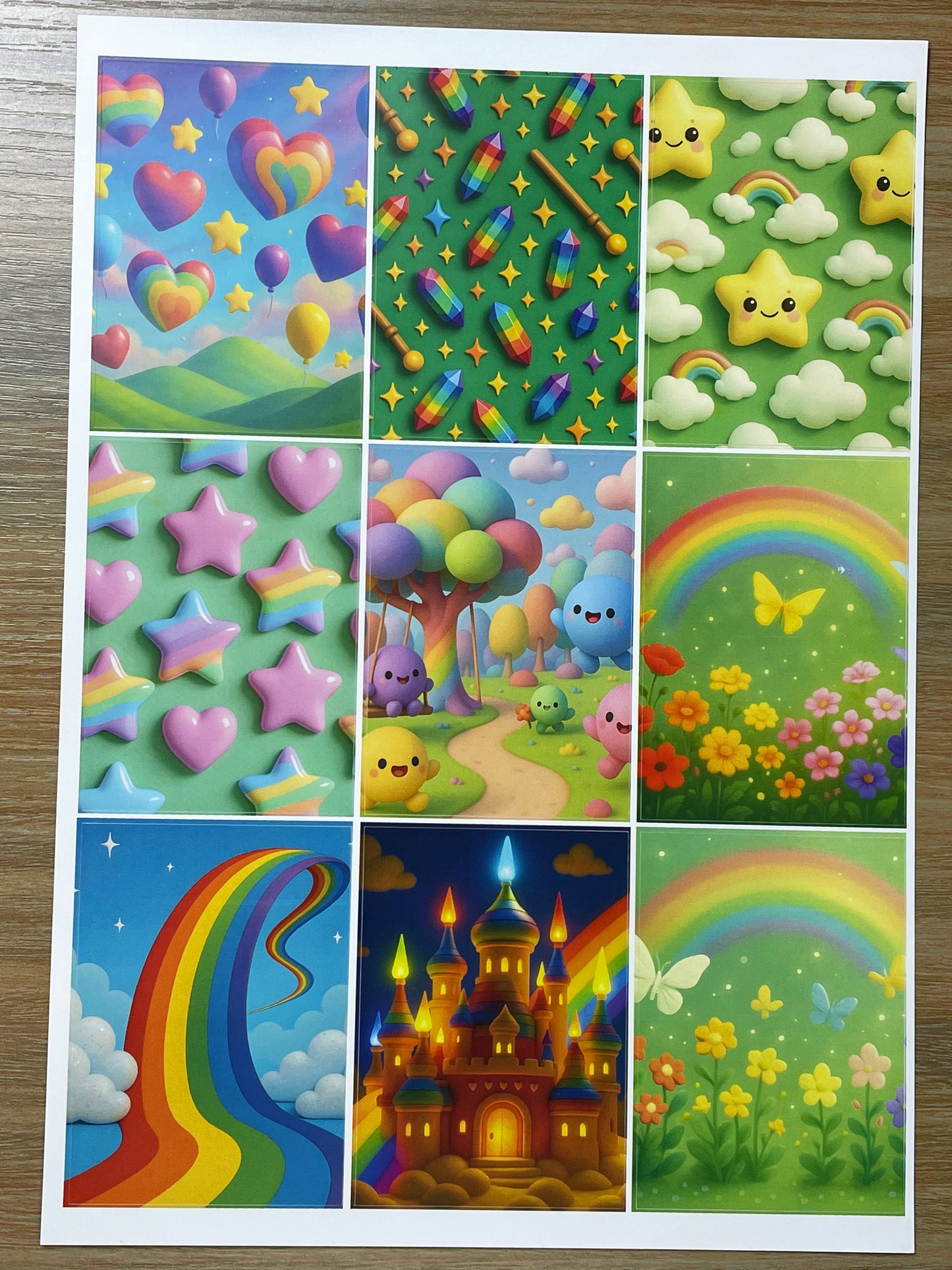 A-142  ATC background precut sticker  A4 size（1Piece)