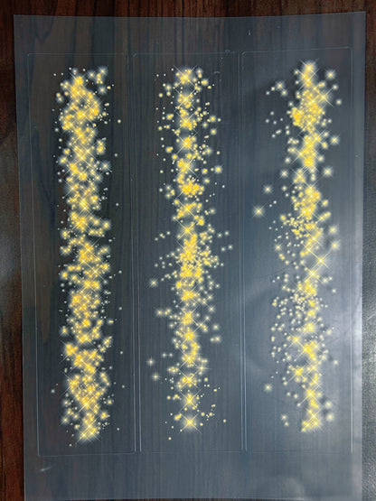 S-193 Gold Glitter Line sticker pet precut A5 size 2 pieces