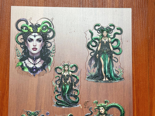 E-138 Medusa 3D Embossed sticker 1 piece
