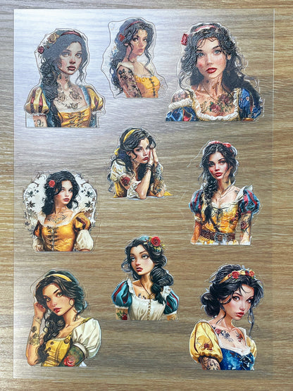 E-113 Thorn Snow Maiden 3D Embossed sticker 1 piece