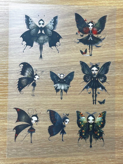 S82 Gothic Wing Sprites sticker pet precut A5 size 3 pieces