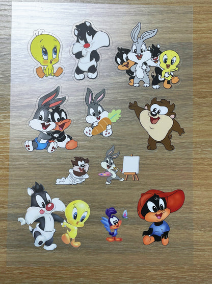 S66 Looney Tunes  sticker pet precut A5 size 5 pieces