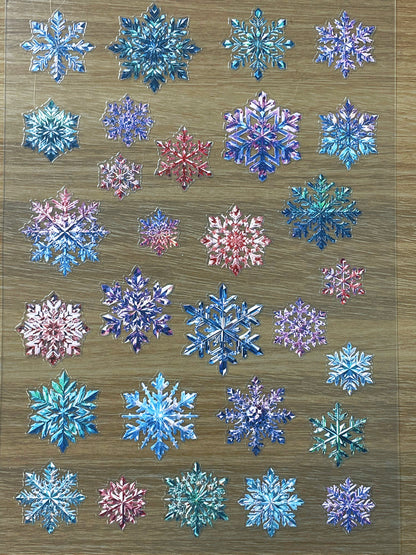 E-87 Neon Ice Crystals 3D Embossed sticker 1 piece