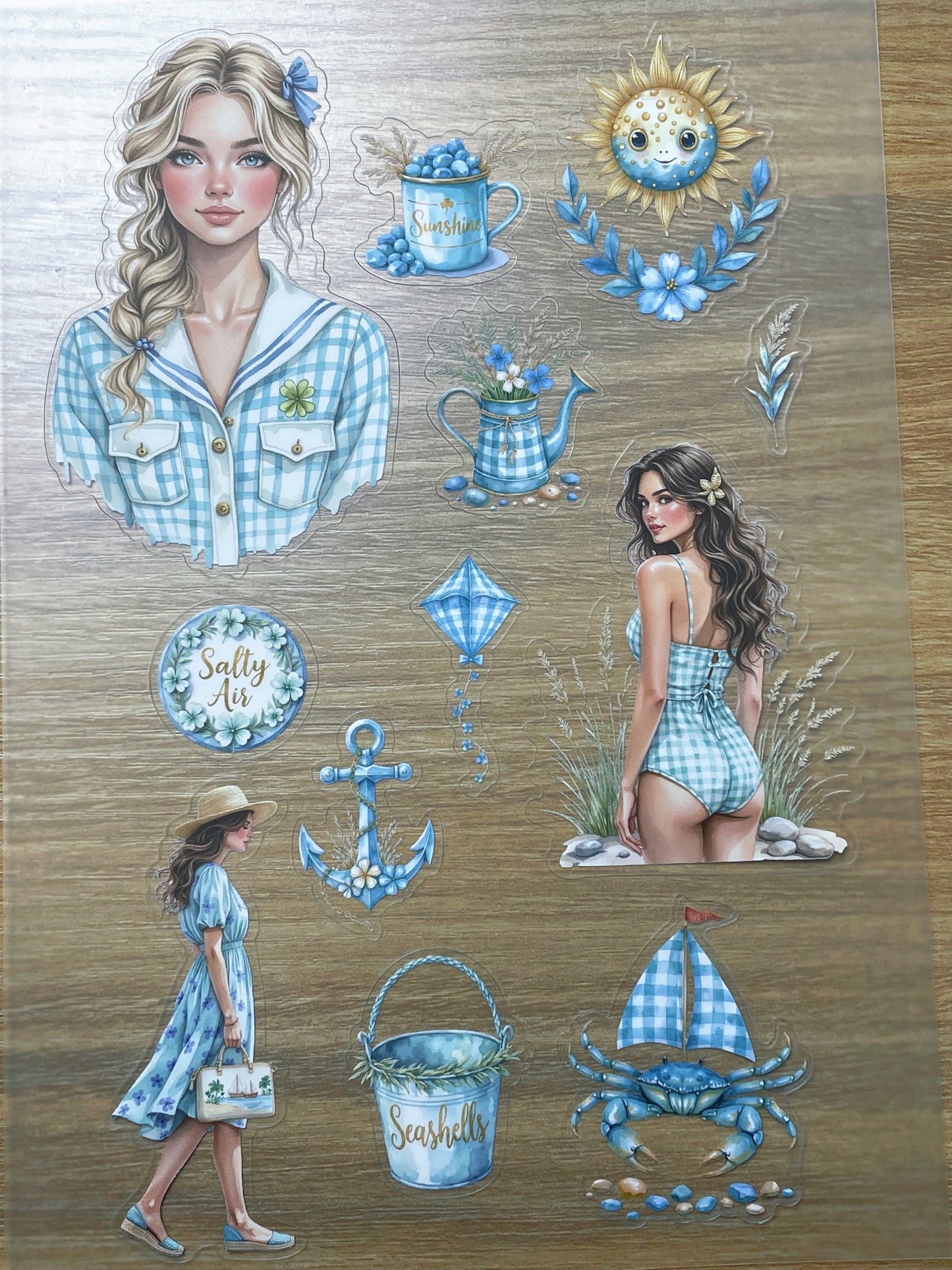 S110 Summer Beach sticker pet precut A5 size 7 pieces