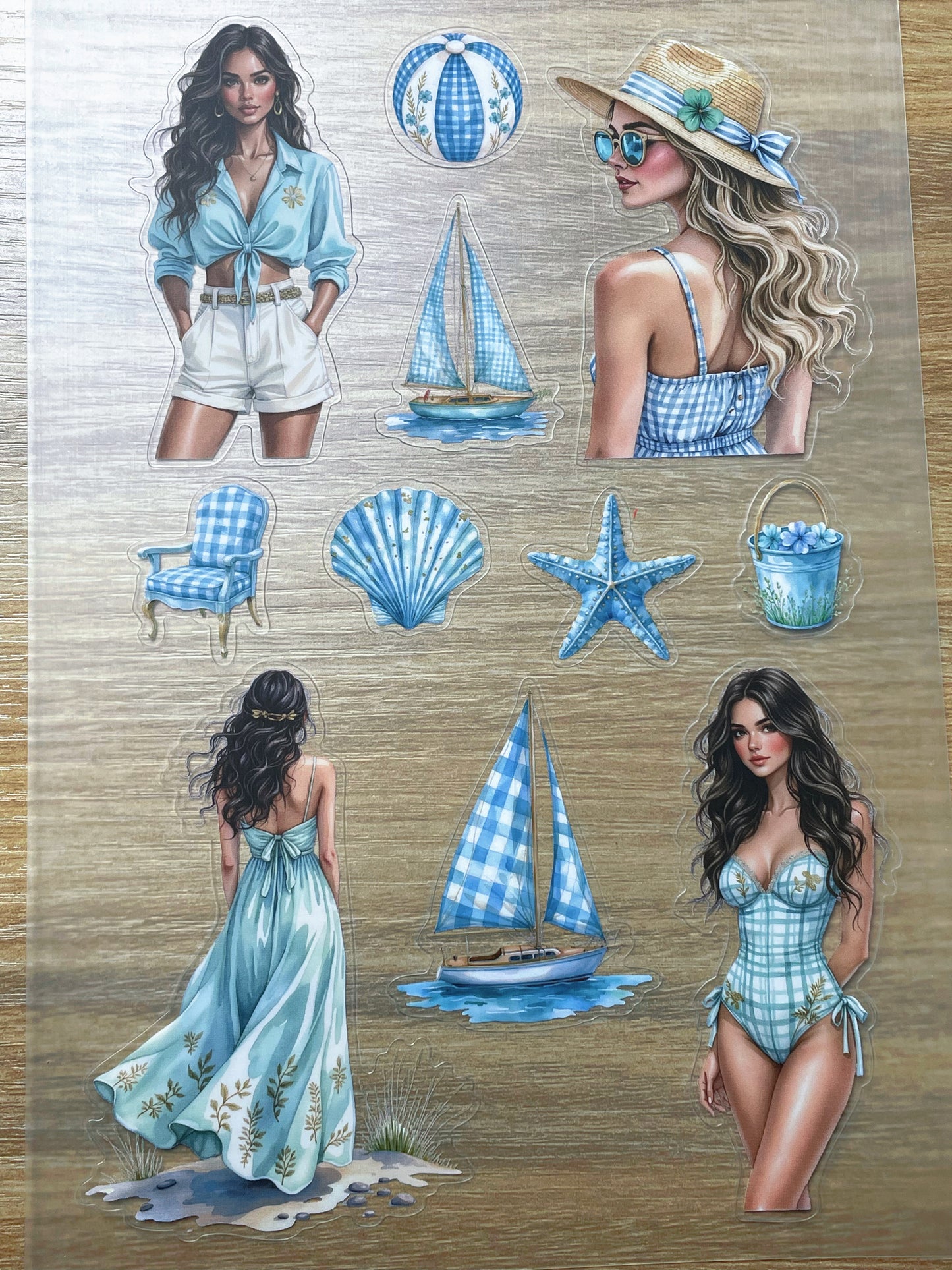 S110 Summer Beach sticker pet precut A5 size 7 pieces