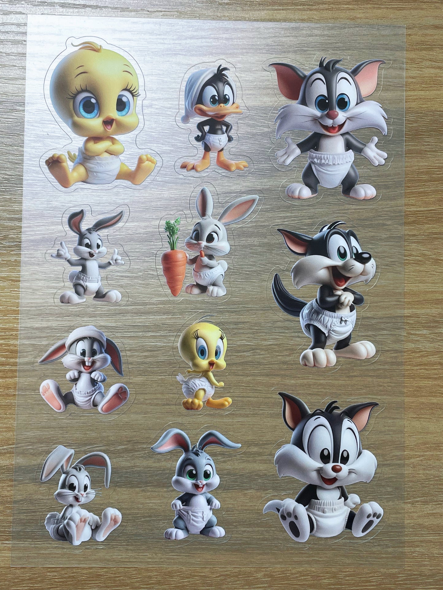 S66 Looney Tunes  sticker pet precut A5 size 5 pieces