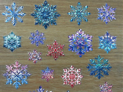 E-87 Neon Ice Crystals 3D Embossed sticker 1 piece
