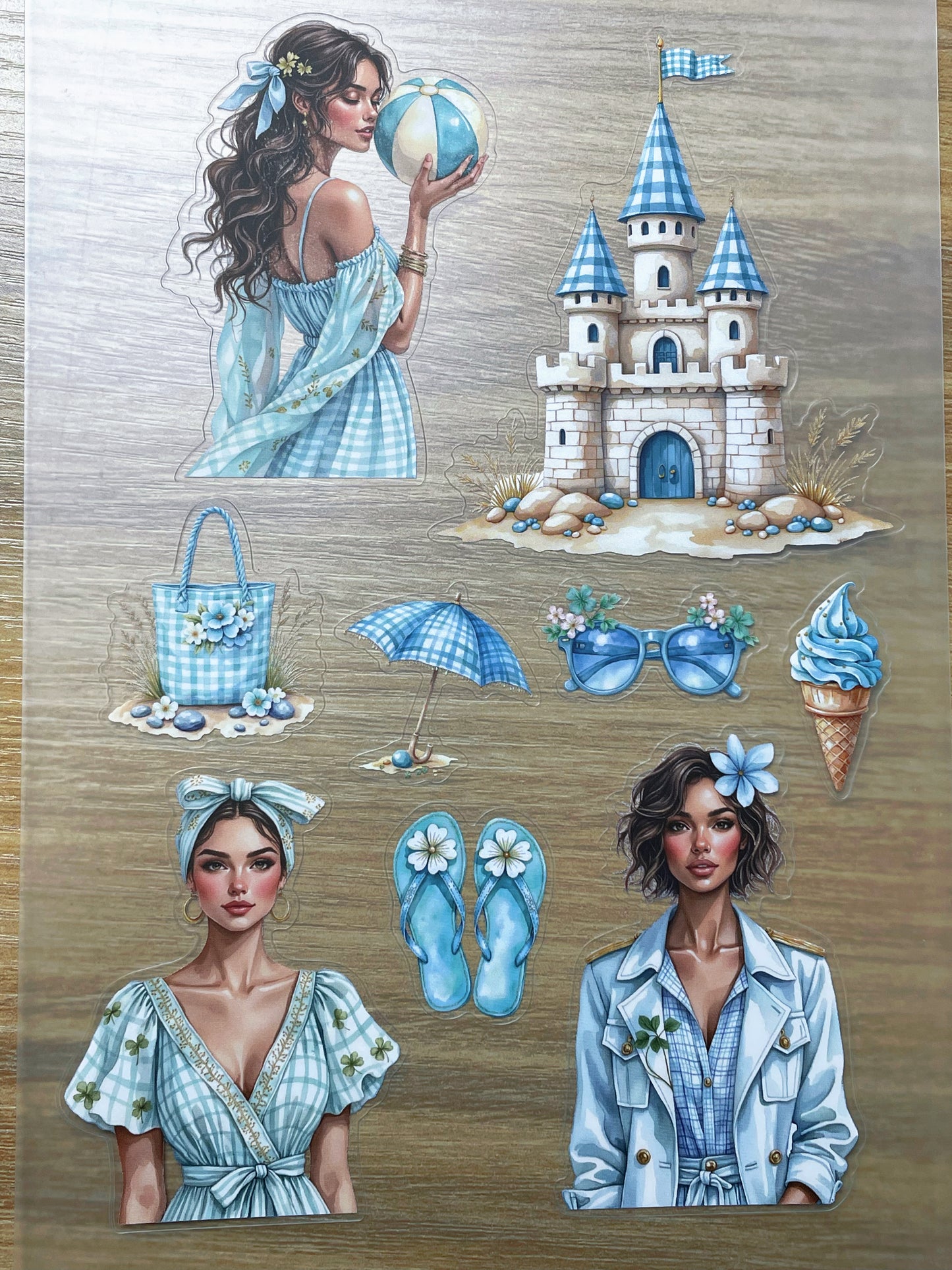 S110 Summer Beach sticker pet precut A5 size 7 pieces