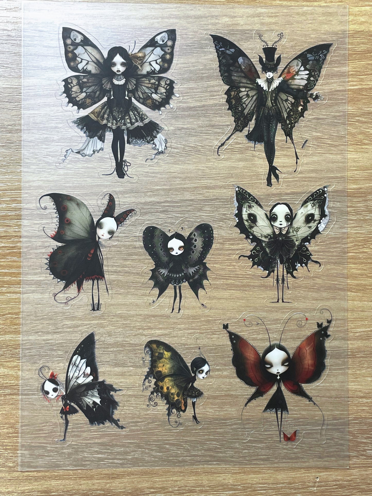S82 Gothic Wing Sprites sticker pet precut A5 size 3 pieces