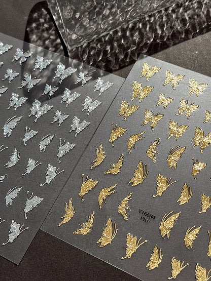 MINI-13 Silver Butterfly Stickers
