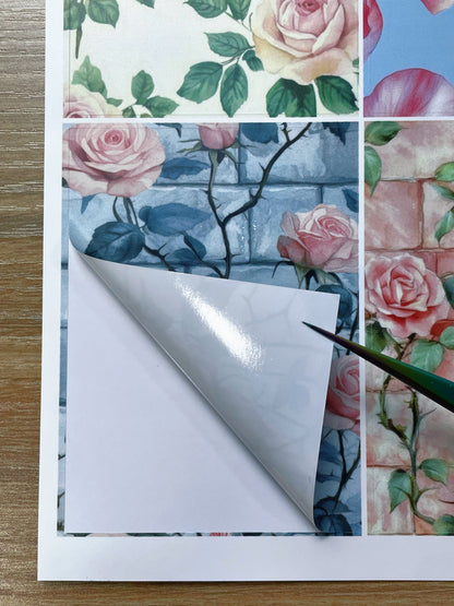 A-134  ATC background precut sticker  A4 size（1Piece)