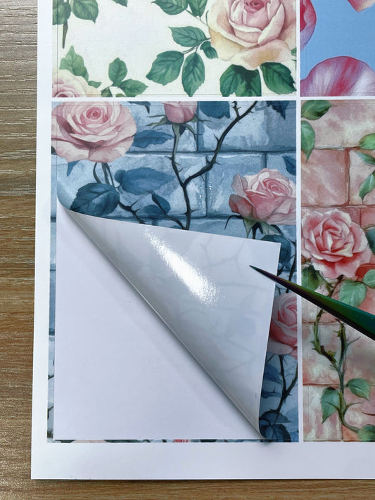 A-134  ATC background precut sticker  A4 size（1Piece)