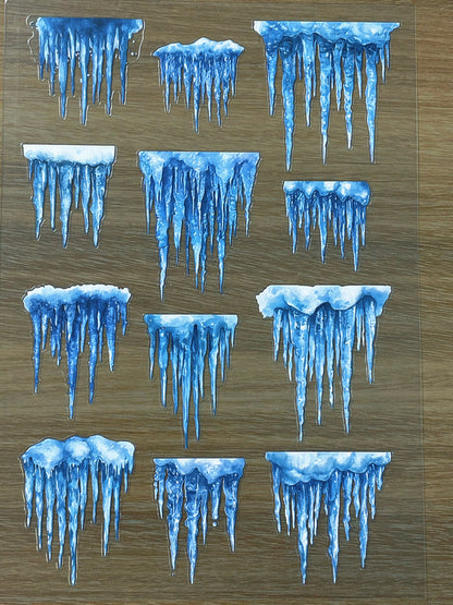 E-88 Icicle 3D Embossed sticker 1 piece