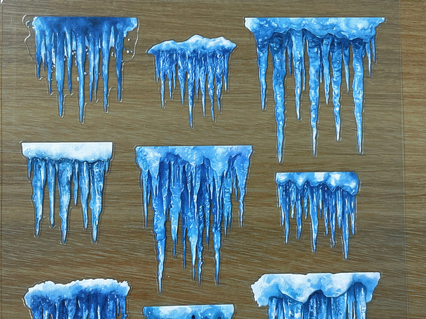 E-88 Icicle 3D Embossed sticker 1 piece