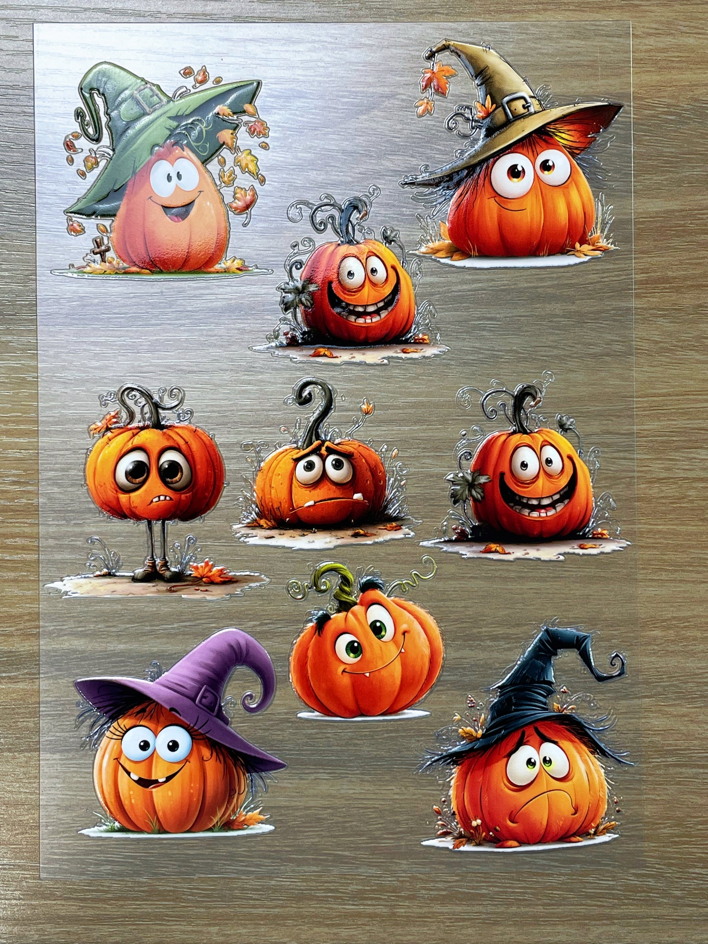 E-115 Pumpkin Witch Whimsies 3D Embossed sticker 1 piece