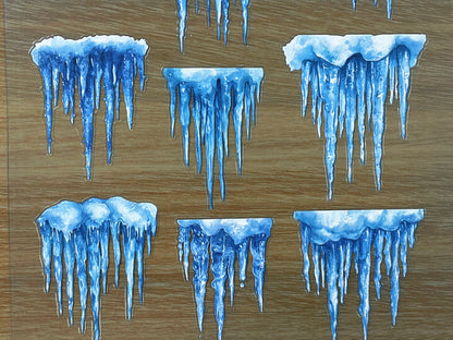 E-88 Icicle 3D Embossed sticker 1 piece