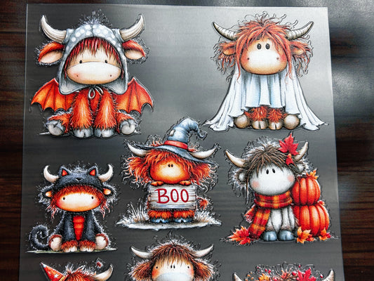 E-11 Boo-Cow Halloween 3D Embossed sticker 1 piece