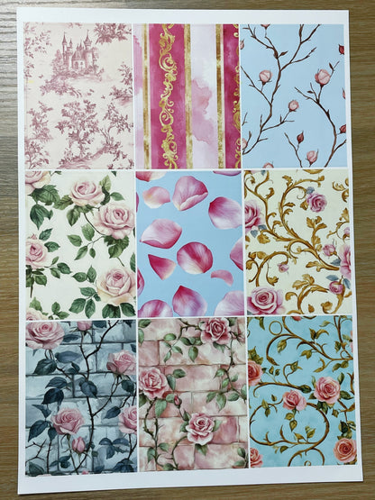 A-134  ATC background precut sticker  A4 size（1Piece)