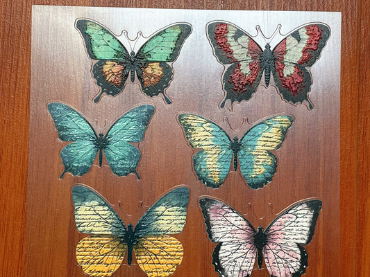 E-140 VitageWings 3D Embossed sticker 1 piece