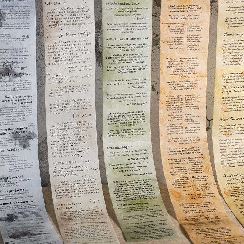 S-34  Literary Manuscript Series Large Size Literary Theme Tape 6Style