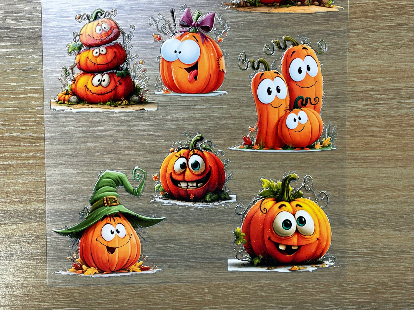 E-116 Funny Face Pumpkin 3D Embossed sticker 1 piece