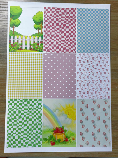 A-138  ATC background precut sticker  A4 size（1Piece)