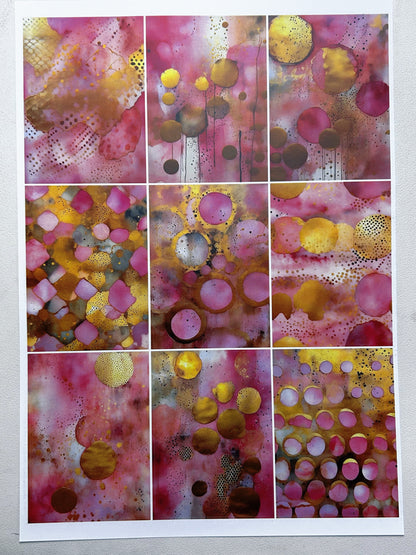 A-071  ATC background precut sticker  A4 size（1Pieces)