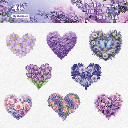 S-36 Heart Flower Series sticker 6Style
