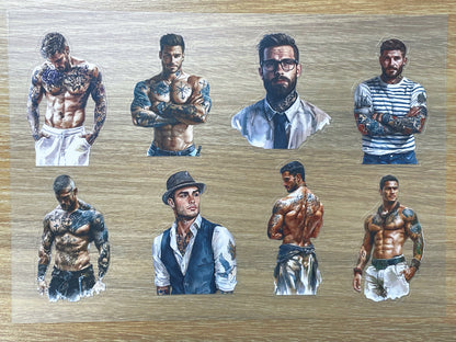 S83 Ink Tattoo Guys  sticker pet precut A5 size 3 pieces