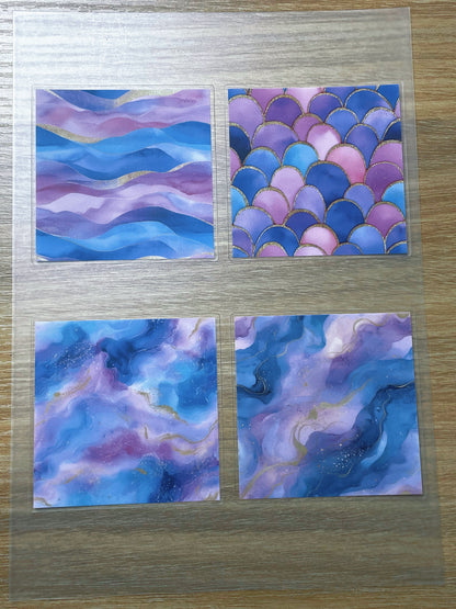 S107 Fish Algae Glow Ballad sticker pet precut A5 size 3 pieces