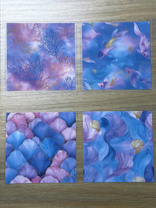 S107 Fish Algae Glow Ballad sticker pet precut A5 size 3 pieces